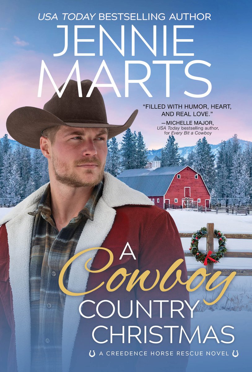 @JennieMarts sure knows #SmallTowns, #cowboys, & #SecondChanceRomances! #ACowboyCountryChristmas is Book 6 in her #CreedenceHorseRescue series & it's so good! Funny, heartfelt, & absolutely heartwarming! Full #review on the blog: iheartbooks4.blogspot.com/2023/10/review… #NetGalley #JennieMarts