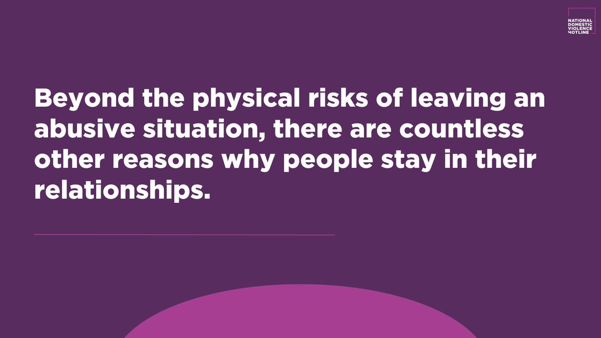 Abusive relationships are extremely complex situations and it takes a lot of courage to leave. No matter the circumstances, survivors deserve to be supported &amp; empowered to reclaim control over their lives 💜 

Learn why people stay: bit.ly/33cVCrC

#PowerandControl #IPV