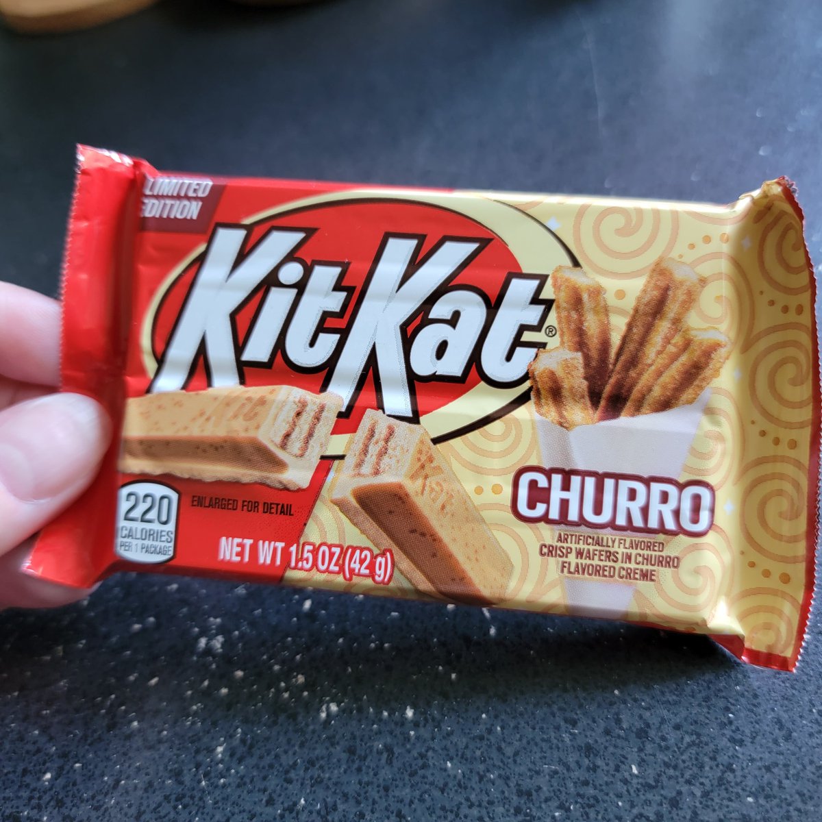 KariLikeSafari's tweet image. I have found the elusive Churro Kit Kat at long last! (It's *very* sweet with vanilla and cinnamon, and it's delish.) #CandySale