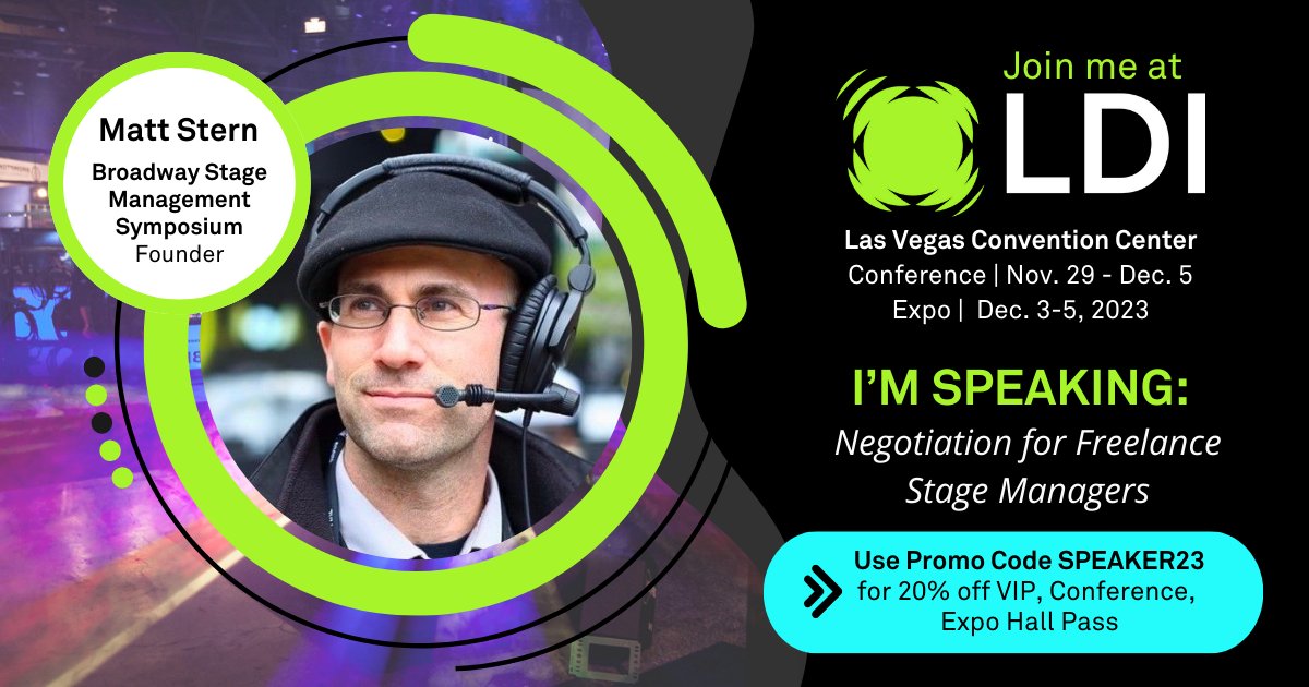 BroadwaySym's tweet photo. It's been over a decade, but I'm returning to LDI w/ @smsofusa and will be on a panel talking about #stagemanagement stuff! See ya in Vegas!
#stagemanager #stagemanagers #LDI2023 #smlife #smlove #tech #events #eventlife #theater #theaterlife https://t.co/M87hm66u7R