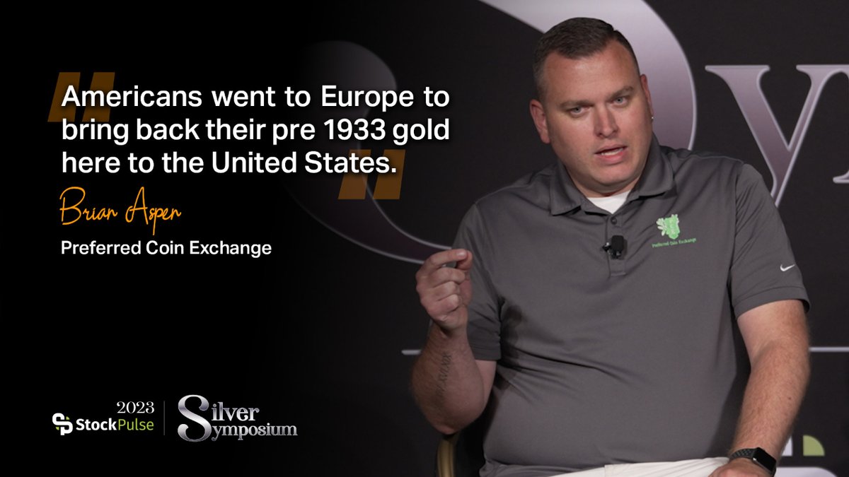 Americans went to Europe to bring back their pre 33 gold here to the United States - Brian Aspen, <a href="/PCEcoins/">The Preferred Coin Exchange</a> 

Full video 👉 youtu.be/s8B189_4LH4 

#SilverSymposium #gold #silver #coins #CoinCollecting #investing
