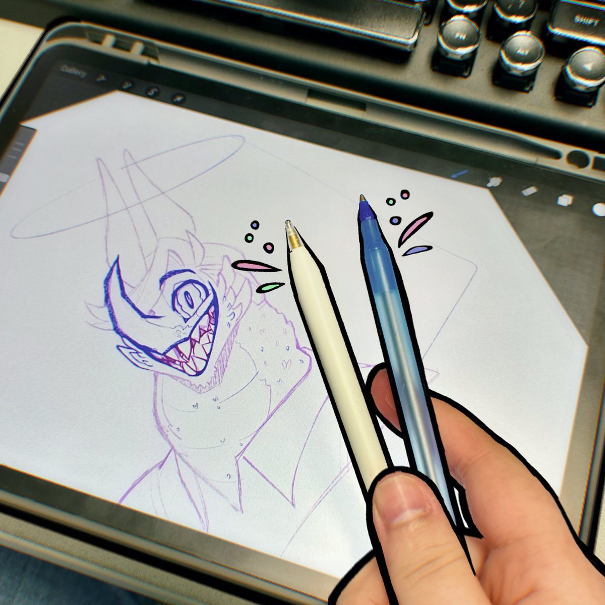 God, I love this new 🍎 pen tip . . .

It’s supposed to mimic the tip of a normal ballpoint pen, and it’s just so enjoyable to write and draw with, I love . . . 😩✨