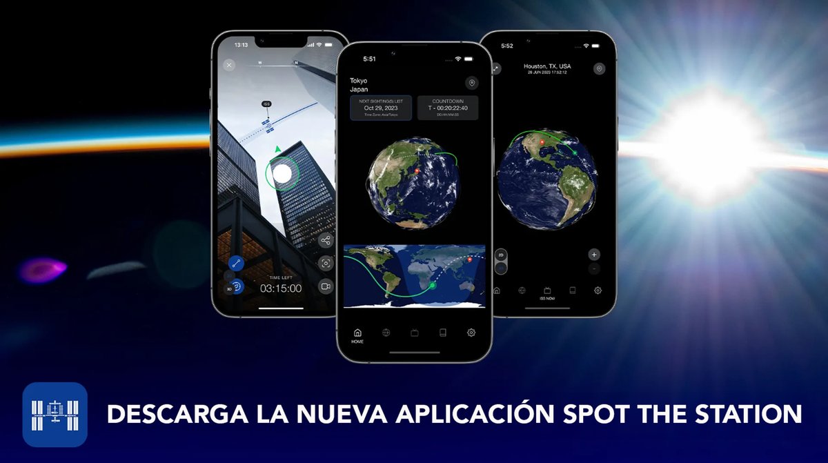 ¿Alguna vez te has preguntado dónde está la estación espacial o cuándo podrás verla sobrevolar? Descarga la nueva app #SpotTheStation (disponible en español) para localizar el laboratorio orbital en tiempo real:  
go.nasa.gov/47h2AYt