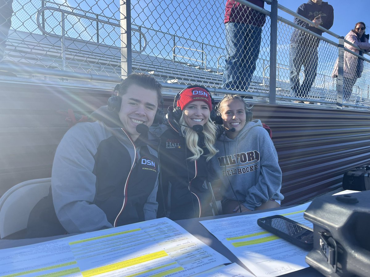 Thrilling 3-2 victory @MHSBucsSports over Polytech in @DIAA_Delaware Div. 1 Playoffs 🏑Our Player of the Game Madisyn Hitchens got a hat trick & joined @DelmarvaSports post-game! Buccaneers move on to State Semi-Finals! #localteamsbigdreams @Luke_meli1