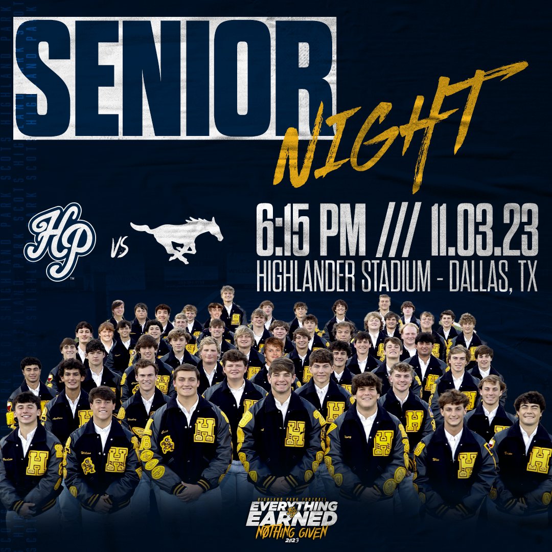 Scots Gameday Powered by Sports Club (@gamedayscots) on Twitter photo Let's celebrate our Senior Scots!
Friday vs Pearce <a href="/7p/">π© α· α α» πͺ</a>. Senior ceremony starts at 6:15p.
π #EverthingEarnedNothingGiven #GoScots #SFAW #BEATPEARCE
<a href="/scotsathletics/">Highland Park Scots</a> <a href="/ScotsRecruiting/">Highland Park Scots Recruiting</a> <a href="/dctf/">Dave Campbell's β TexasFootball.com</a> <a href="/txfblife/">Texas Football Life</a> <a href="/SportsDayHS/">SportsDayHS</a> <a href="/DMNGregRiddle/">Greg Riddle</a>
Purchase tickets here:
ow.ly/eJXn50Q3gTC Let's celebrate our Senior Scots!
Friday vs Pearce <a href="/7p/">π© α· α α» πͺ</a>. Senior ceremony starts at 6:15p.
π #EverthingEarnedNothingGiven #GoScots #SFAW #BEATPEARCE
<a href="/scotsathletics/">Highland Park Scots</a> <a href="/ScotsRecruiting/">Highland Park Scots Recruiting</a> <a href="/dctf/">Dave Campbell's β TexasFootball.com</a> <a href="/txfblife/">Texas Football Life</a> <a href="/SportsDayHS/">SportsDayHS</a> <a href="/DMNGregRiddle/">Greg Riddle</a>
Purchase tickets here:
ow.ly/eJXn50Q3gTC