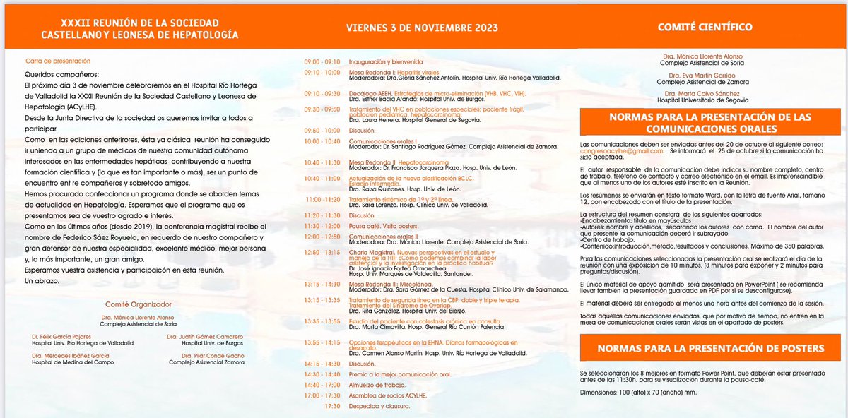 Mañana es la XXXII reunión de la sociedad Castellana y Leonesa de Hepatología en nuestro 🏥

¡Os esperamos!

 <a href="/hepatoACYLHE/">ACYLHE- Hepatología CyL</a>