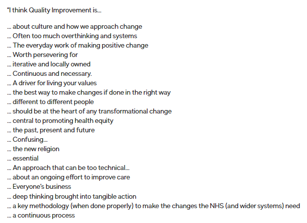 WhoseShoes's tweet image. Thanks for posting via @theQCommunity, everyone's quick thoughts on 'What is quality improvement?'🤔

A really fascinating mix of responses. 

A great example of the power of looking at things from different perspectives! 🍋💡🍋 #WhoseShoes

#LiberatingStructures #WildTea