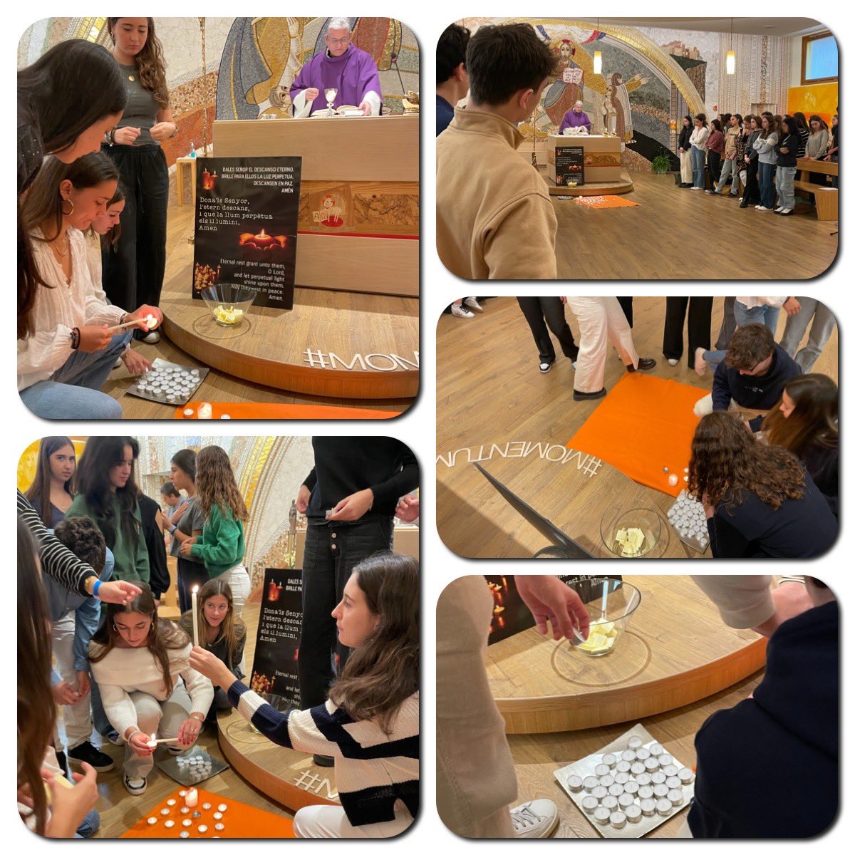 colemontse's tweet photo. Avui commemoració dels #FidelsDifunts, en la celebració de l’Eucaristia amb Batxillerat i 4ESO, preguem per tots els que ja no estan amb nosaltres però que ens han fet ser qui som! “Mentre jo visqui, tu no moriràs”! https://t.co/fhaWQyX1ZF