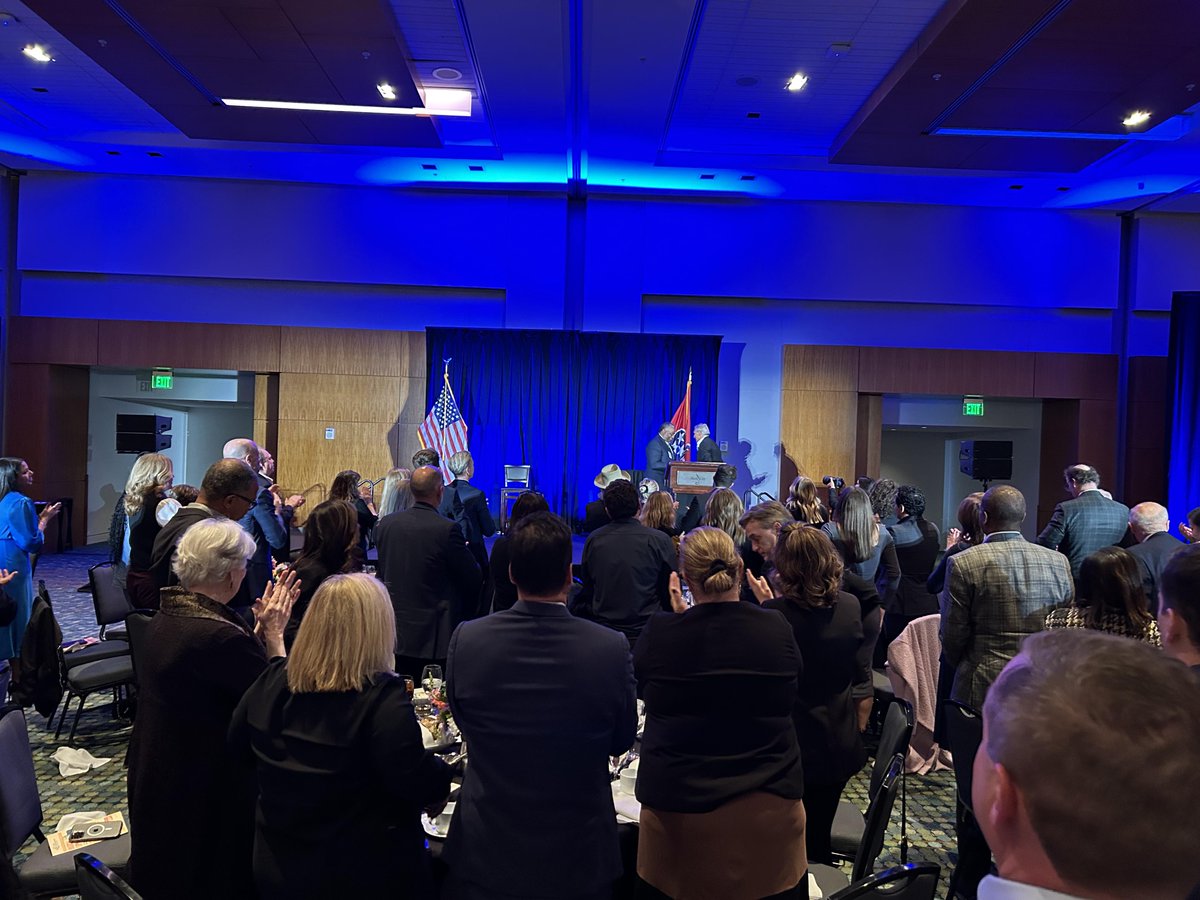 StonesRiverGrp's tweet photo. The #SRGTeam was pleased to attend last night's @JAofMidTN Business Hall of Fame honoring Butch Spyridon. As President & CEO of @visitmusiccity over the past 32 years, Butch has done so much to make #Nashville the world-class destination it is today. https://t.co/JSEWhR7lNf