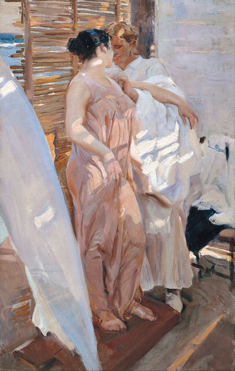 Joaquín Sorolla: La bata rosa.