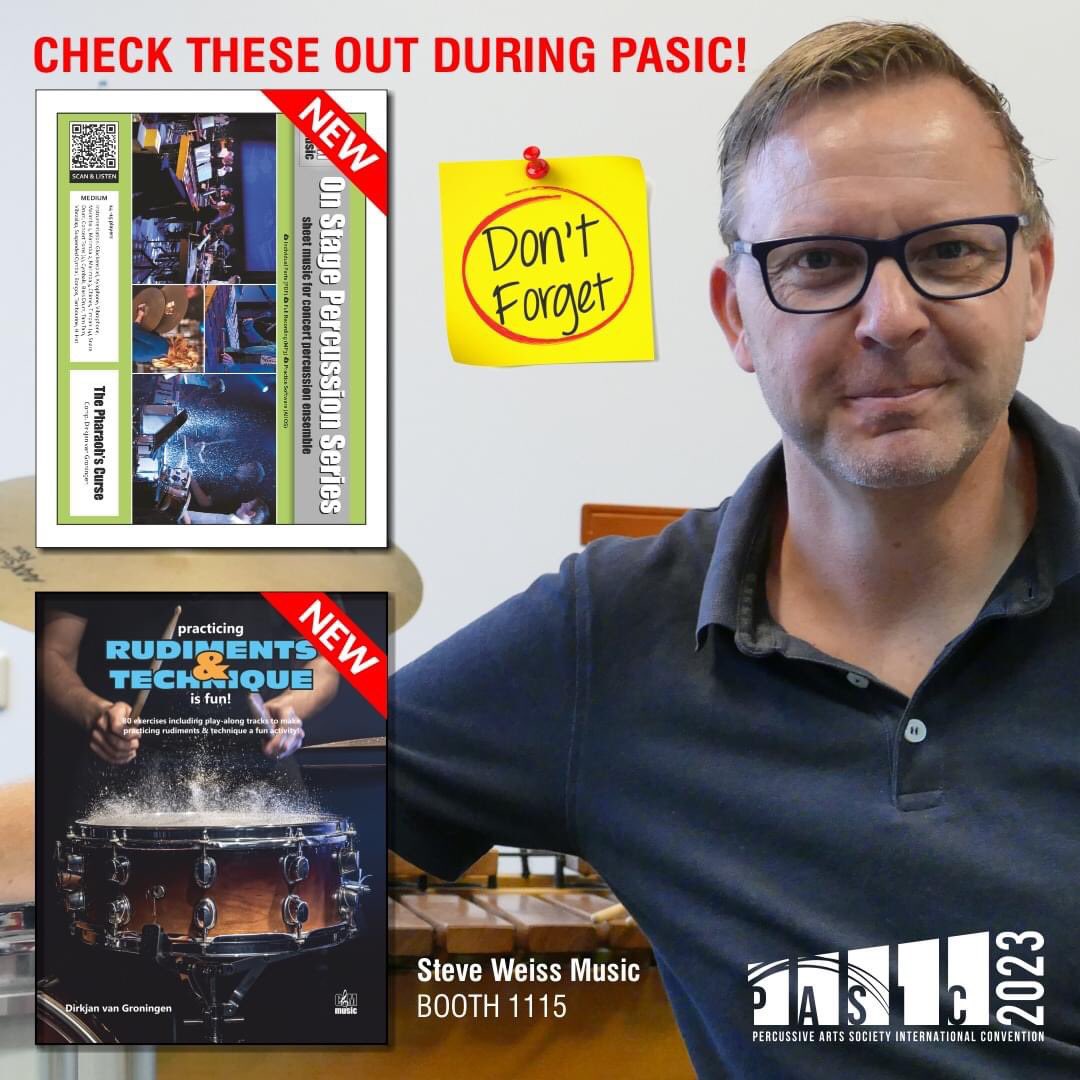If you are traveling to Indianapolis next week for the #PASIC 2023 - Percussive Arts Society International Convention, please don't forget to stop by <a href="/SteveWeissMusic/">Steve Weiss Music</a> booth (1115)
I'm looking forward to meet your in person during #pasic2023!