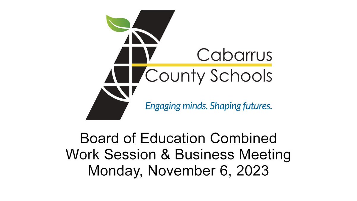 CabCoSchools's tweet photo. The CCS Board of Education will meet on Monday, Nov 6, 2023 for a combined work session and business meeting. The meeting will begin at 6pm &amp; will be held at 4401 Old Airport Road – Concord, NC 28025.
 
Livestream: https://t.co/WeiQpvXpTh
 
Agenda: https://t.co/oSg2RpdbMQ https://t.co/aakiwewsqk