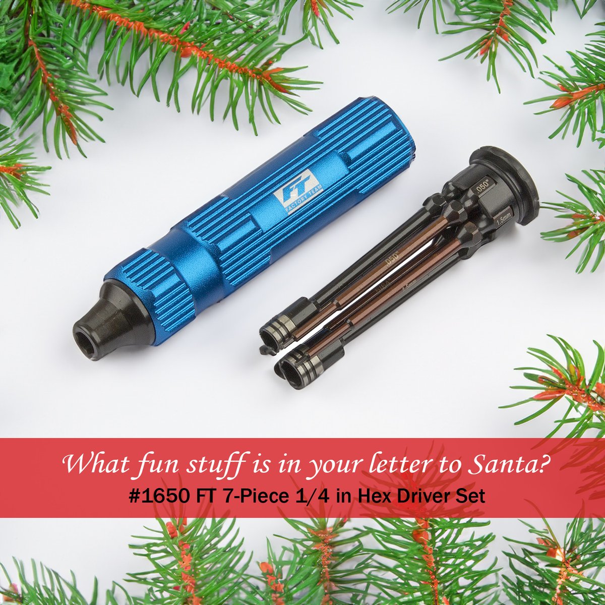 Team_Associated's tweet image. What's on your Factory Team Santa's Wish List?
#1650 FT 7-Piece 1/4 in Hex Driver Set
associatedelectrics.com/parts/search/?… @Team_Associated #WeAreAE #teamassociated #teamassociatedrc #factoryteam #AEFactoryTeam