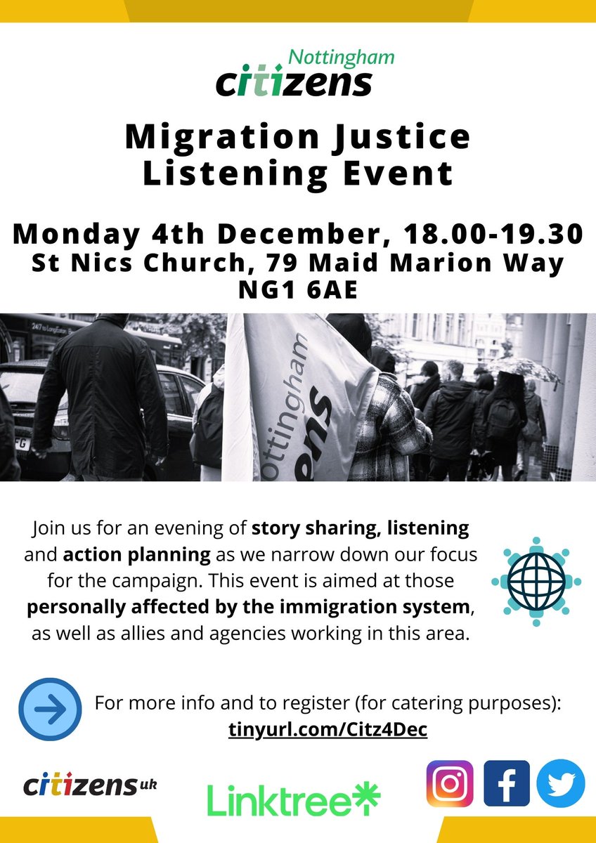 A privilege to be @trentvineyard for an evening on #migrationjustice & share about the work of @CitizensUK @NottinghamCitz to tackle injustices within the immigration system #communityorganising ✅ Join our Listening Event on 4th Dec to find out more: Linktr.ee/nottinghamciti…