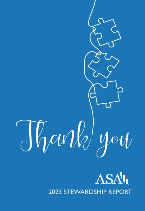 Cover of the 2023 Stewardship Report that reads "Thank you"