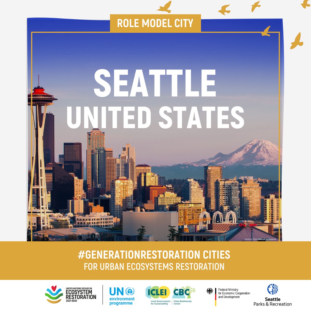 SeattleOSE's tweet photo. Seattle has been selected as a "role model city" to participate in Generation Restoration, a UN initiative to advance urban habitat and share best practices for ecosystem restoration! 

Seattle is the only US city among 18 global cities participating!

https://t.co/pDbOzvouit https://t.co/DpNIBZGcFN
