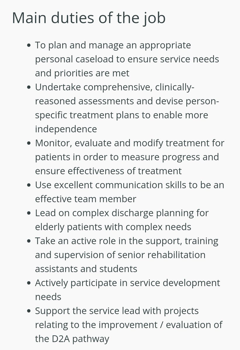 ⚠️ An exciting opportunity has arisen for a highly motivated, enthusiastic Band 7 #OccupationalTherapist to join our Discharge to Assess (D2A) Team.

🟢 We'd love to speak with anyone who might be interested 📞

#OT #AHP #discharge2assess 

careers.nelft.nhs.uk/jobs/#!/job/UK…