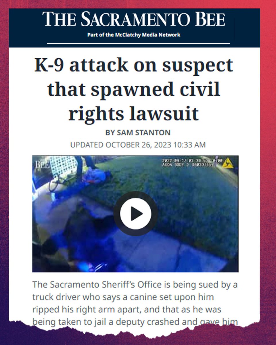 ACLU_CalAction's tweet photo. Videos like this will continue as long as police use attack dogs as weapons against the people.

Canines are often released to bite people who don't pose a threat &amp; ignore commands to stop attacking. #CALeg, pass #AB742. The public deserves to be safe.

🔗https://t.co/Ggo8mo3uRP https://t.co/j6dWCI77lu
