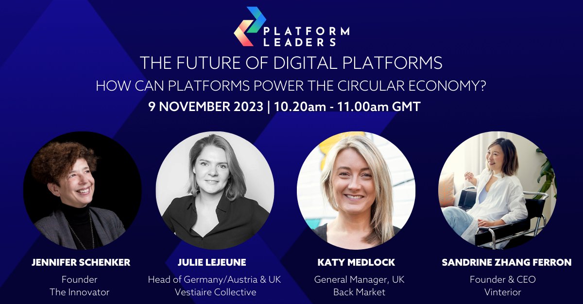 ♻️ Very excited to unveil the Circular Economy Panel with @KatyMedlock , GM <a href="/backmarket/">Back Market</a> UK, <a href="/MadameSardine/">Sandrine ZhangFerron</a>, CEO <a href="/vinteriorUK/">Vinterior</a>, <a href="/JulieLejeune/">Julie L</a> Head of Germany/Austria &amp; UK <a href="/vestiaireco/">Vestiaire Collective</a>  &amp; <a href="/jennschenker/">Jennifer Schenker</a>, Founder <a href="/theinnovator/">The Innovator</a>  to discuss the critical role of circular platforms.