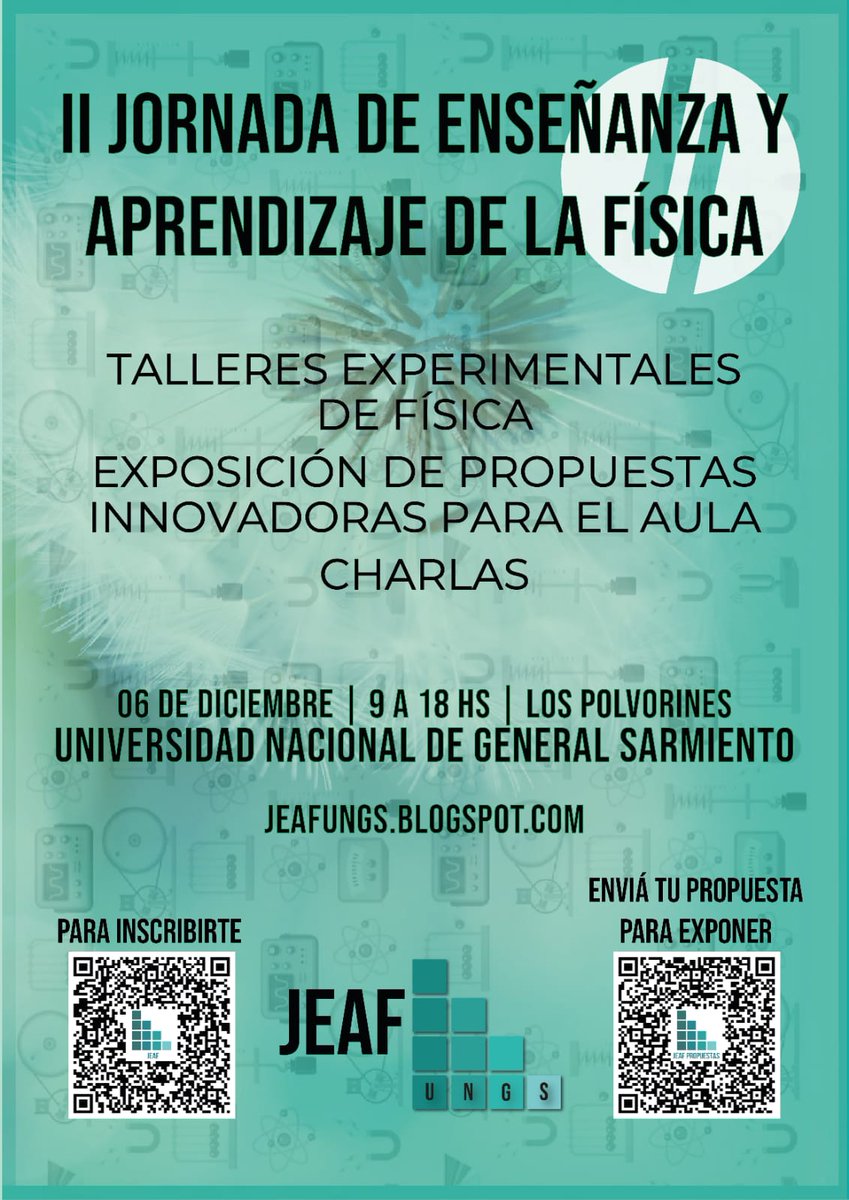 CIIEJCPaz's tweet photo. II Jornada de enseñanza y aprendizaje de la fisica @educar @EducacionAR  @BAeducacion https://t.co/zfkyiJRJda