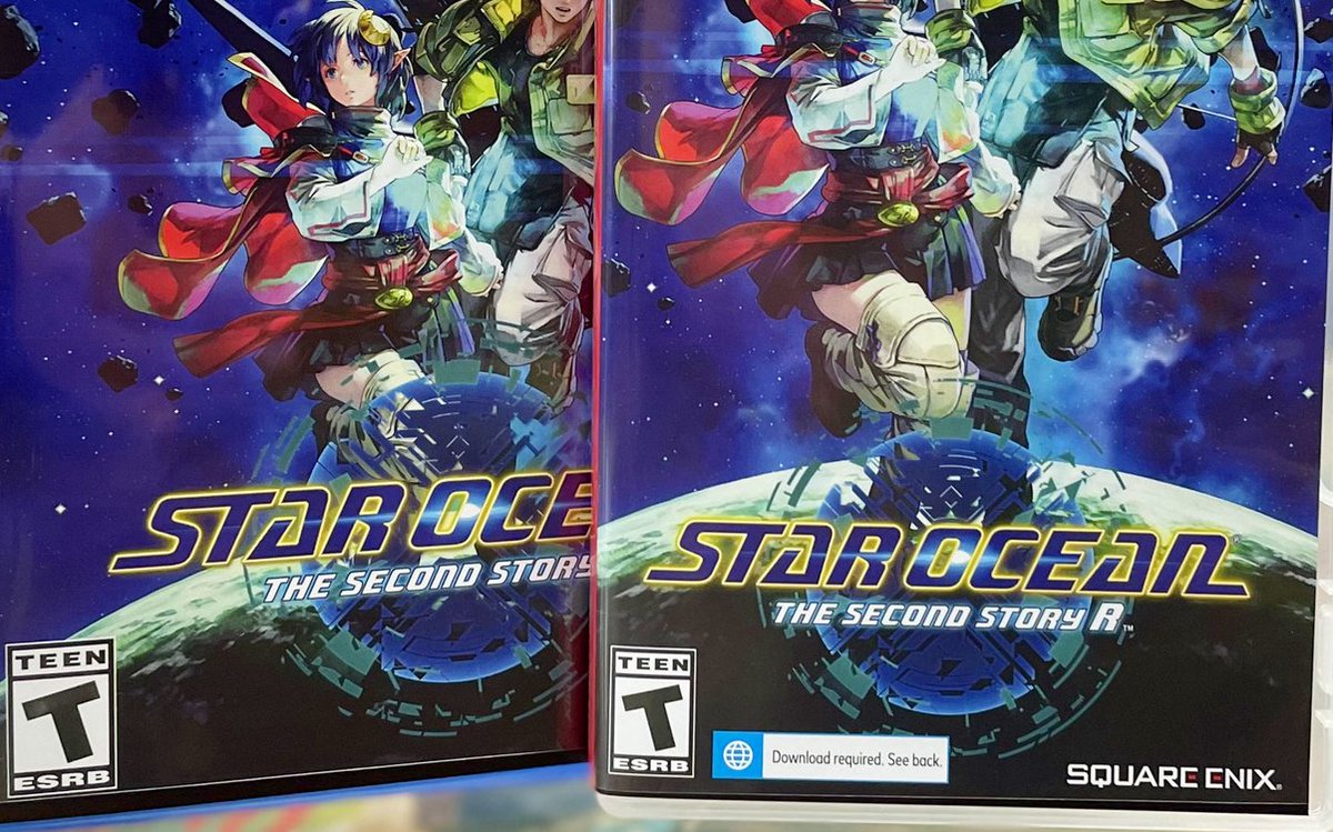 Nintendeal's tweet photo. Star Ocean the Second Story R physical release is currently sold out everywhere except Walmart and Best Buy: https://t.co/8KKoAA5huY

Switch box art shows the dreaded download required banner BUT that download is apparently not required to play (additional languages and day 1 patch) and there is a reversible cover art to hide it