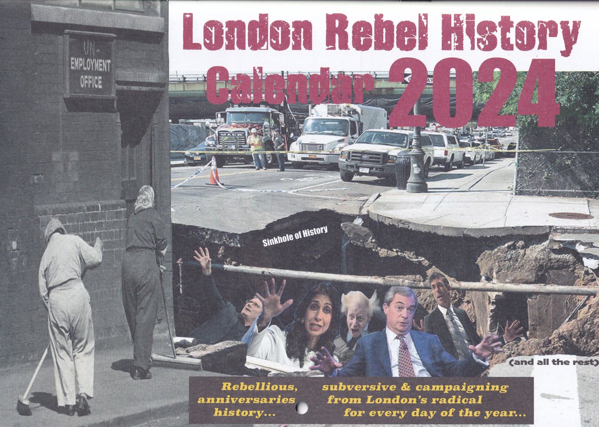 _pasttense_'s tweet photo. It's here: the London Rebel History Calendar 2024! 366 days of rebellion, subversion &amp; campaigning, celebrated in anniversaries from 1000 years of London’s history...
stories of people getting together and making the world around them better, nicked from everywhen. https://t.co/doRyYDkZ35