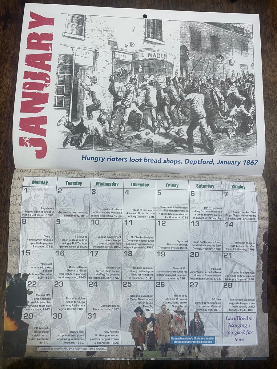 _pasttense_'s tweet photo. It's here: the London Rebel History Calendar 2024! 366 days of rebellion, subversion &amp; campaigning, celebrated in anniversaries from 1000 years of London’s history...
stories of people getting together and making the world around them better, nicked from everywhen. https://t.co/doRyYDkZ35