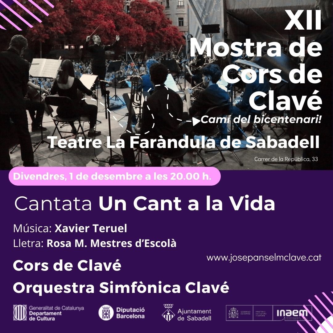 bruno_najera's tweet photo. Una gran estrena de la Cantata Un Cant a la Vida. Al Teatre La Faràndula de #Sabadell amb la #SimfònicaClavé i els @CorsClave. @BandaMunicipalP https://t.co/e577yQuYDE