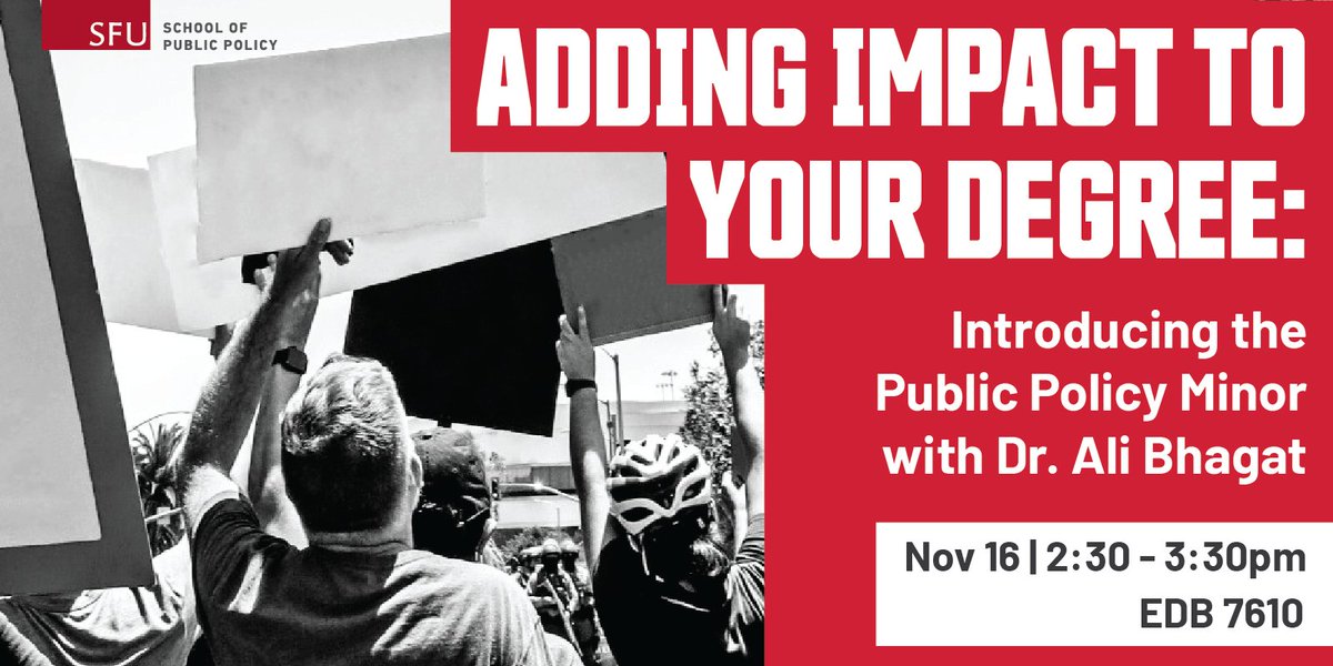 📢 Join us on Nov 16 to learn more about the new Minor in Public Policy Explore the intersection of critical public policy issues like climate change, economic inequality, and more. Your academic & professional path might just take a new direction! RSVP: shorturl.at/lVY29