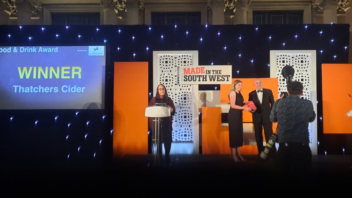 Congrats <a href="/thatchers_cider/">Thatchers</a> for the food and drink award at Made in the South West! #MadeInSW