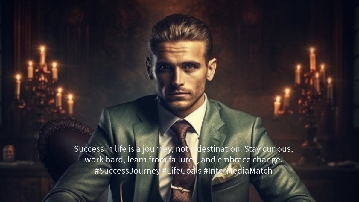 intermediamatch's tweet photo. Success in life is a journey, not a destination. Stay curious, work hard, learn from failures, and embrace change. 🚀 #SuccessJourney #InterMediaMatch https://t.co/yeKg5DUeEG