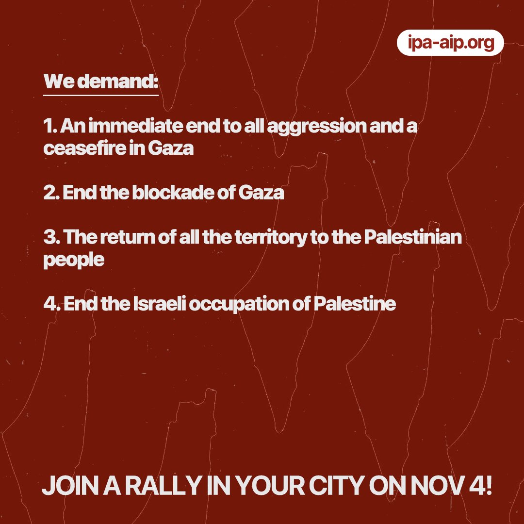 peoplesassembl_'s tweet photo. Several protests, marches and seminars in more than 100 cities around the world are being organized by the Arab and Palestinian communities and the nearly 150 people’s and social organizations that have signed the statement.

��https://t.co/9JsKQN254K

 #FreePalestine https://t.co/VtQr7e4AJ4