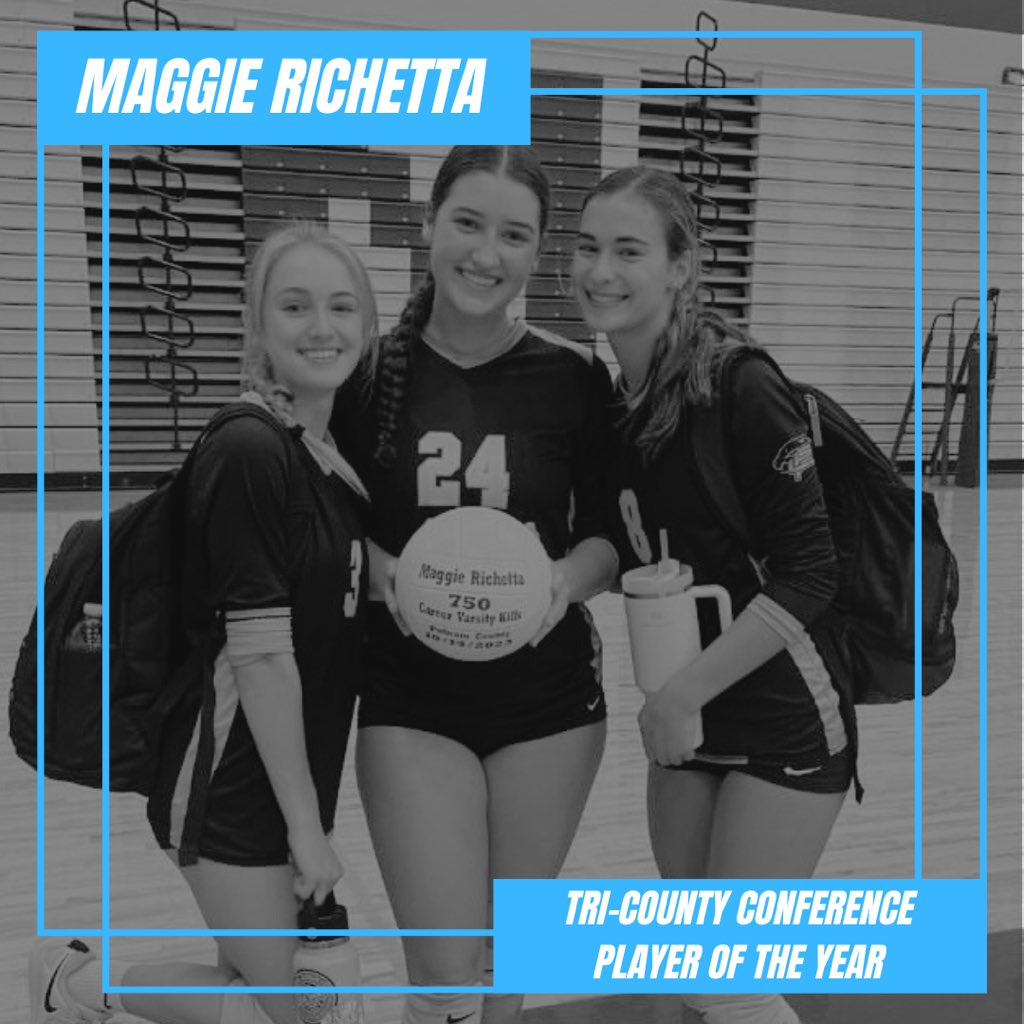 Congrats to 18 Red MH Maggie Richetta on being named the Tri-County Conference Player of the Year!! Your LJSR family is extremely proud of you and all you have accomplished this season!! ❤️🏐💙