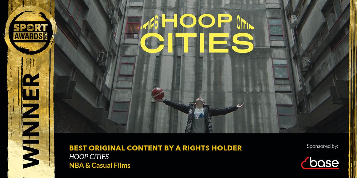 broadcast_sport's tweet photo. Our next award is for Best Original Content by a Rights Holder, sponsored by @basemediacloud, and the winner is Hoop Cities, @NBA &amp; Casual Films. #BSportAwards23 https://t.co/Bv3kNEp2dO