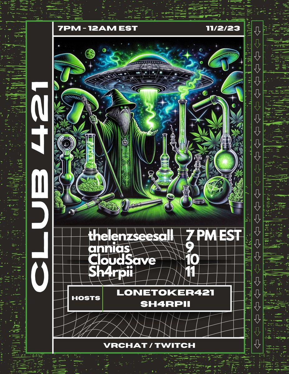 djannias's tweet photo. Tonight @vrcClub421 with sh4rpii, @Lenzyboi CloudSave! Come for some chilled out good vibin people and music 💚on @VRChat and @Twitch
#club421 #vrchat #earthside #annias #thelenzseesall #cloudsave #sh4rpii #VR #electronicmusic #underground #rave #music #dj https://t.co/ySQXiQMPxz