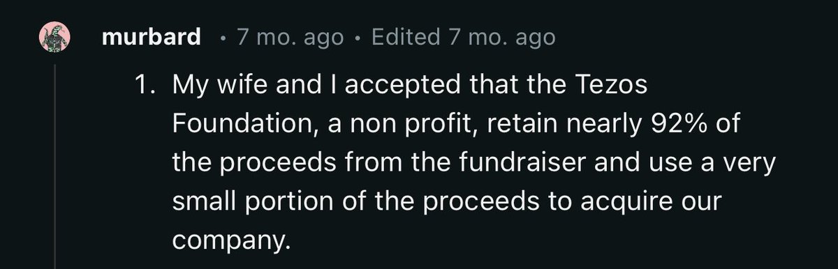 Arthur and Katleen personally kept 8% of #tezos ICO money so 5250 $BTC and 28,890 $ETH today worth $236,000,000

After ICO <a href="/TezosFoundation/">Tezos Foundation</a> used leftover money to buy DLS and Coase from them