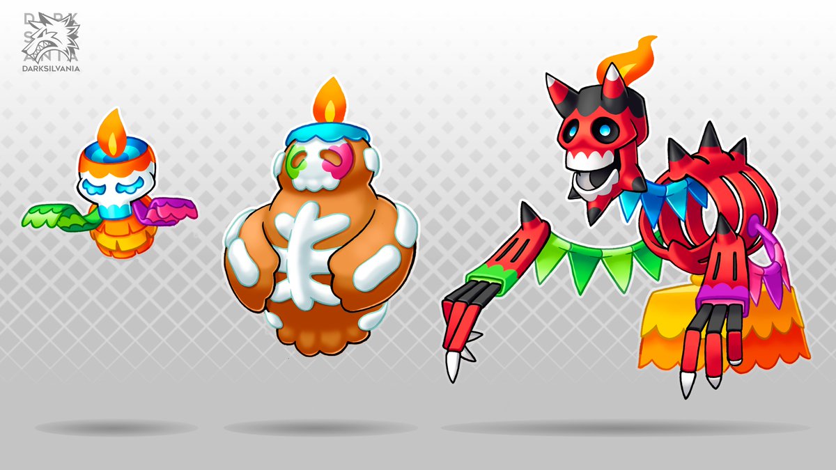 ZUKALAKA, PANDEMORT & COMPARKA, the Day of the Dead Pokemon

This ones are really old, but since I dont have anything new for this year I decided to finally color them 

They are inspired by different elements from the #DiaDeMuertos celebration

#DiaDeLosMuertos #DiaDeMuertos2023