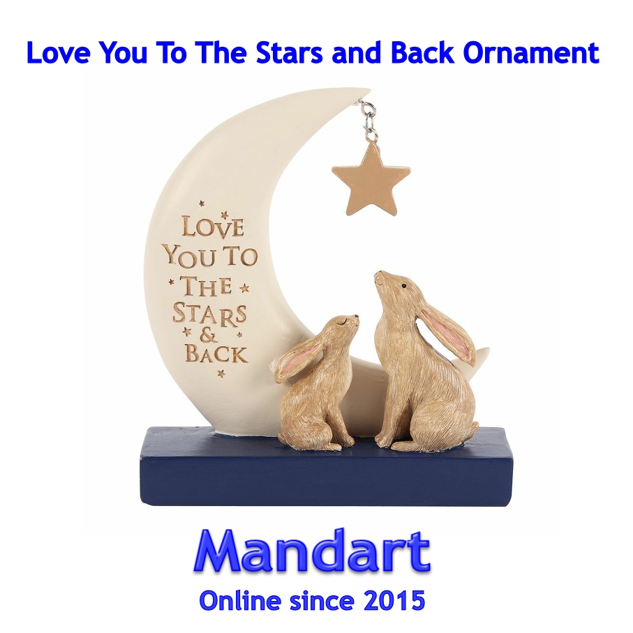'Love You To The Stars and Back' Resin Decorative Sign, 13.5cm
A lovely gender neutral gift. This sweet ornament features two hares looking up to the stars against a moon backdrop decorated with the sentiment 'Love you to the stars and back'. 
ebid.net/uk/for-sale/50… #GiftideasUK