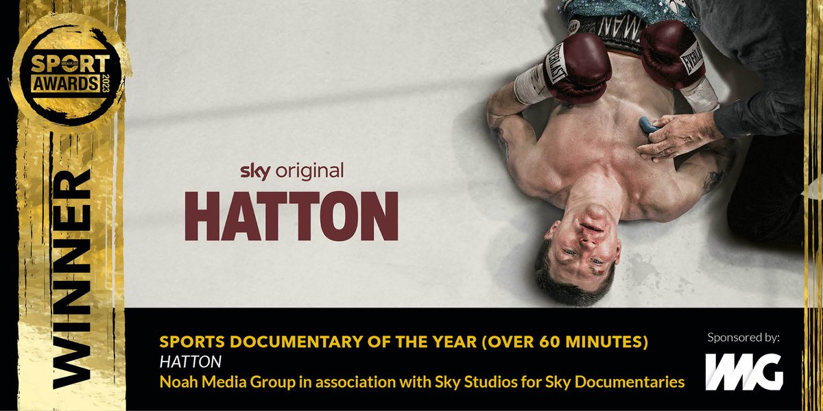 Broadcast Sport (@broadcast_sport) on Twitter photo And the winner of Sports Documentary of the Year (Over 60 Minutes), sponsored by <a href="/IMG/">IMG</a>, and the winner is Hatton (<a href="/HitmanHatton/">Ricky Hatton MBE</a>), <a href="/NoahMediaGroup/">Noah Media Group</a> in association with <a href="/SkyStudios/">SKYSTUDIOS</a>, for <a href="/SkyUK/">Sky</a> Documentaries. #BSportAwards23 And the winner of Sports Documentary of the Year (Over 60 Minutes), sponsored by <a href="/IMG/">IMG</a>, and the winner is Hatton (<a href="/HitmanHatton/">Ricky Hatton MBE</a>), <a href="/NoahMediaGroup/">Noah Media Group</a> in association with <a href="/SkyStudios/">SKYSTUDIOS</a>, for <a href="/SkyUK/">Sky</a> Documentaries. #BSportAwards23