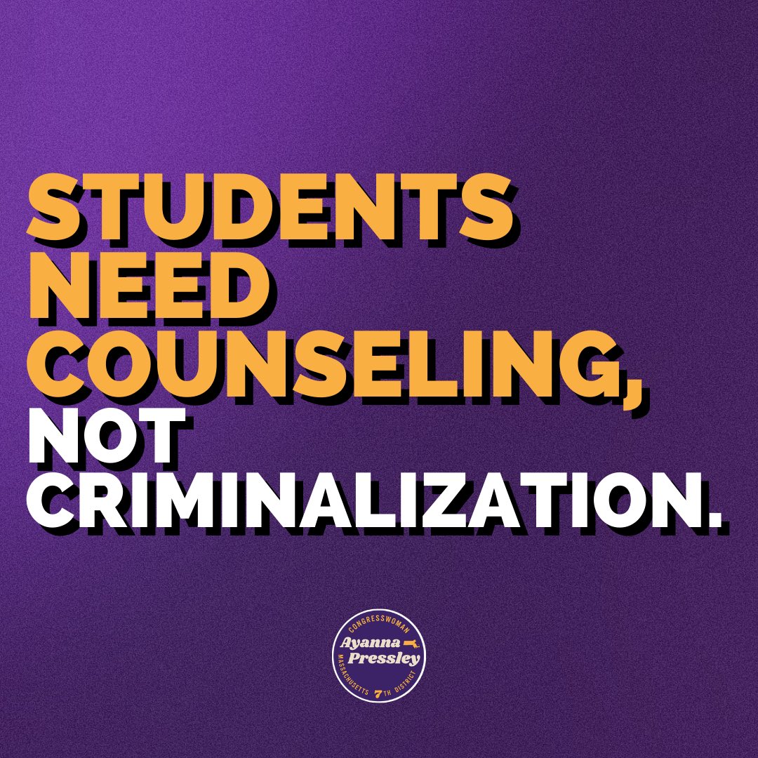 Our students need counseling, not criminalization. @ChrisMurphyCT & I are re-introducing our bill to help schools invest in counselors, social workers and trauma-informed support staff instead of police.