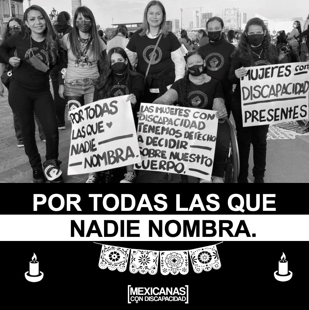 Hoy, pensamos en las niñas y mujeres con #discapacidad víctimas de feminicidios en Mx: las nombramos, las honramos y las seguimos luchando. 🤍

Y por todas PcD asesinadas por crisis humanitarias, en el mundo: Gaza, África y Centroamérica, les honramos.

#DiaDeMuertos #mexico