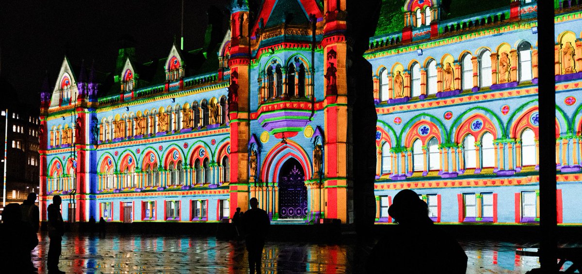 Bradford's City Centre will be transformed into a wonderful light festival this weekend as BD:isLIT starts tomorrow 🎆 Here is a sneak peek of what to expect 👀 📅BD:isLIT 3 & 4 November #BDisLIT #Bradford2025