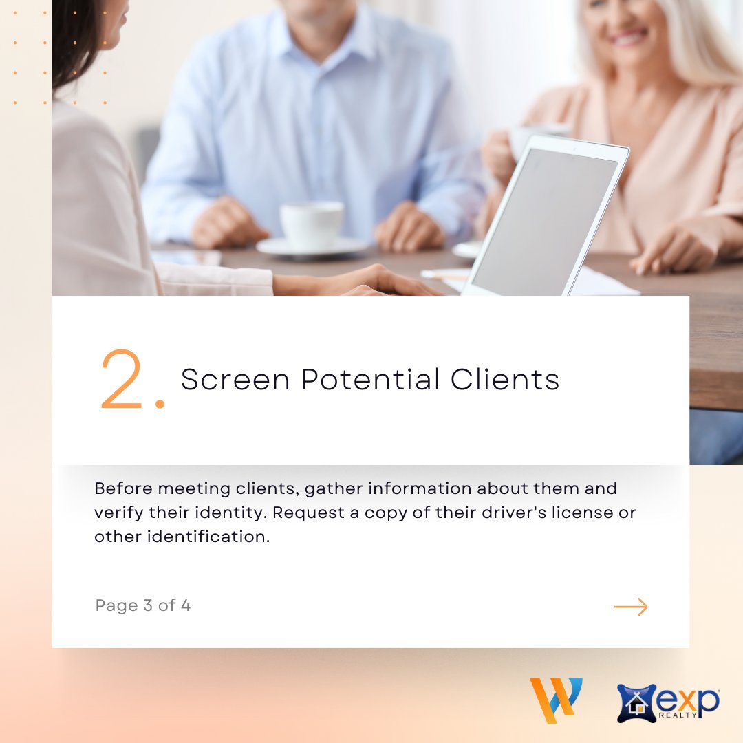 johnmathewexp's tweet image. Real estate agents, your safety is paramount! Secure client interactions with these best practices, ensuring professionalism and peace of mind. 👮‍♂️🤝

#RealEstateSafety #ClientInteractions #AgentSecurity #joinourteam #HNW #eXprealty #DFW #JohnMathewTeam #TexasRealEstate #eXpRealty