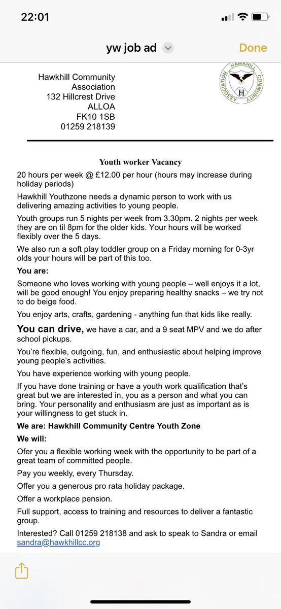 Fab opportunity for anyone looking for a job working with young people. For more info or to apply see below.