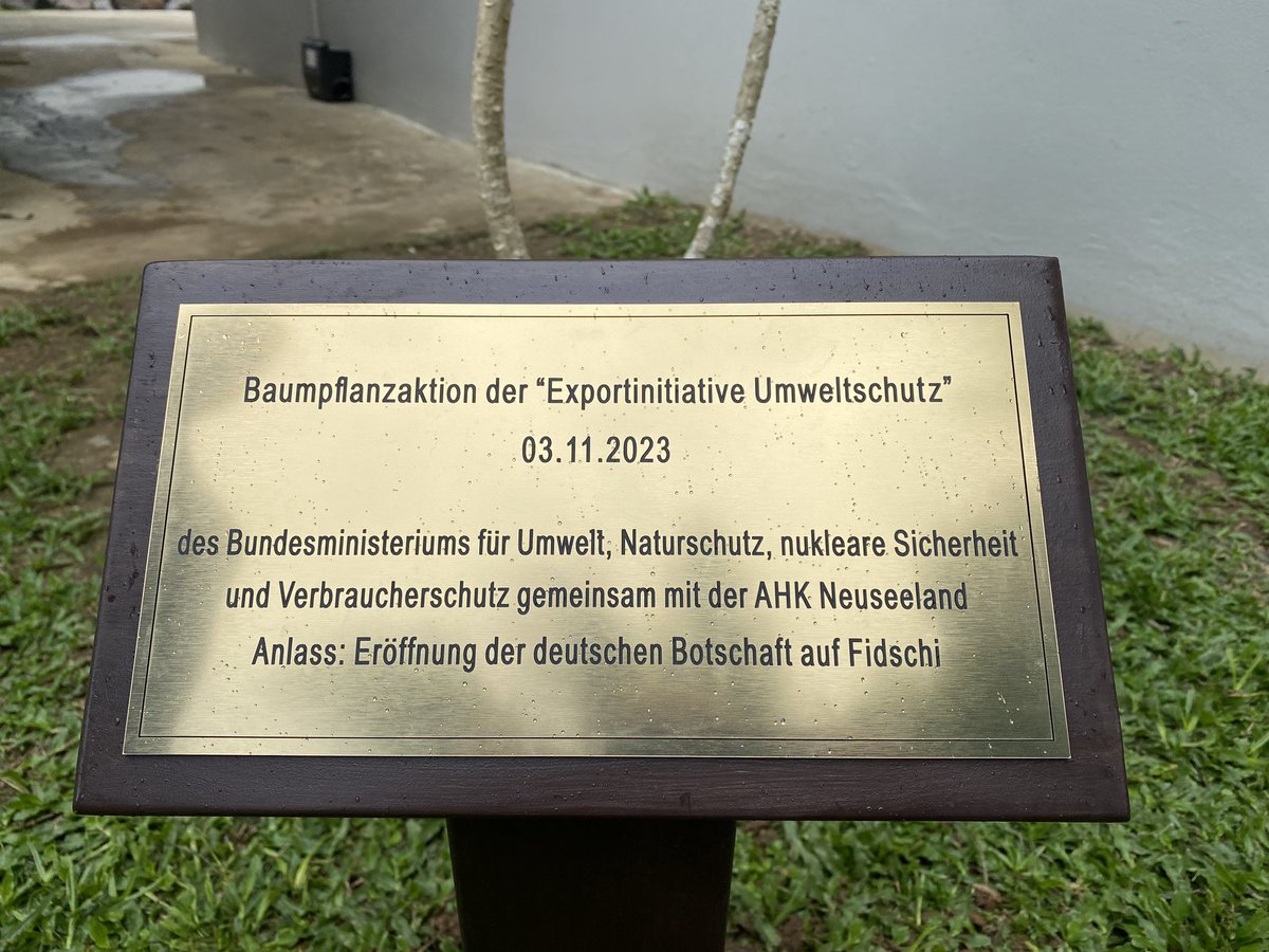 GermanyPacific's tweet photo. @GermanyPacific in 🇫🇯: Tree Planting 🌳today: Strengthening bonds of friendship + environmental stewardship. The opening of the 🇩🇪 embassy: marking a new chapter in relationship with 🇫🇯 and the South Pacific in climate + economic cooperation. 🌏#EnvironmentalDiplomacy #GreenTech https://t.co/5ZmIdMS2Ll