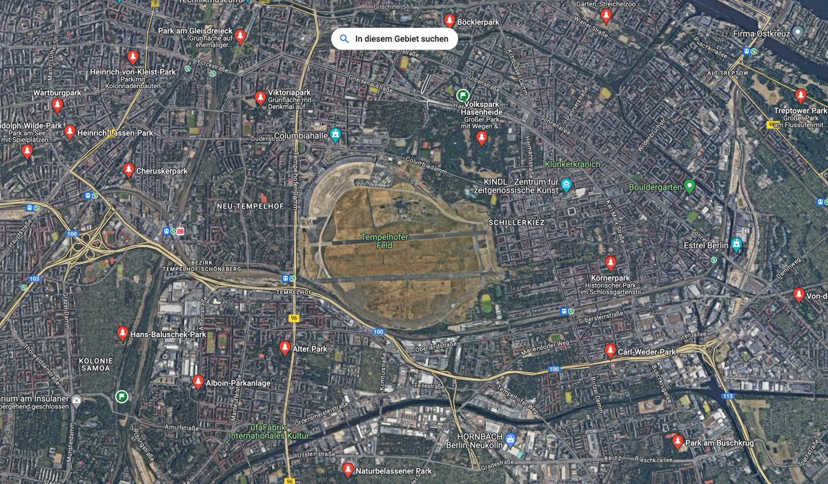 Wenn es doch rund um das #TempelhoferFeld, neben dem Volkspark #Hasenheide mit seinen 70 Fußballfelder, weitere #Grünanlagen geben würde, damit wir endlich beginnen könnten, das Feld mit den dringend benötigten Wohnungen🏗️ zu bebauen.