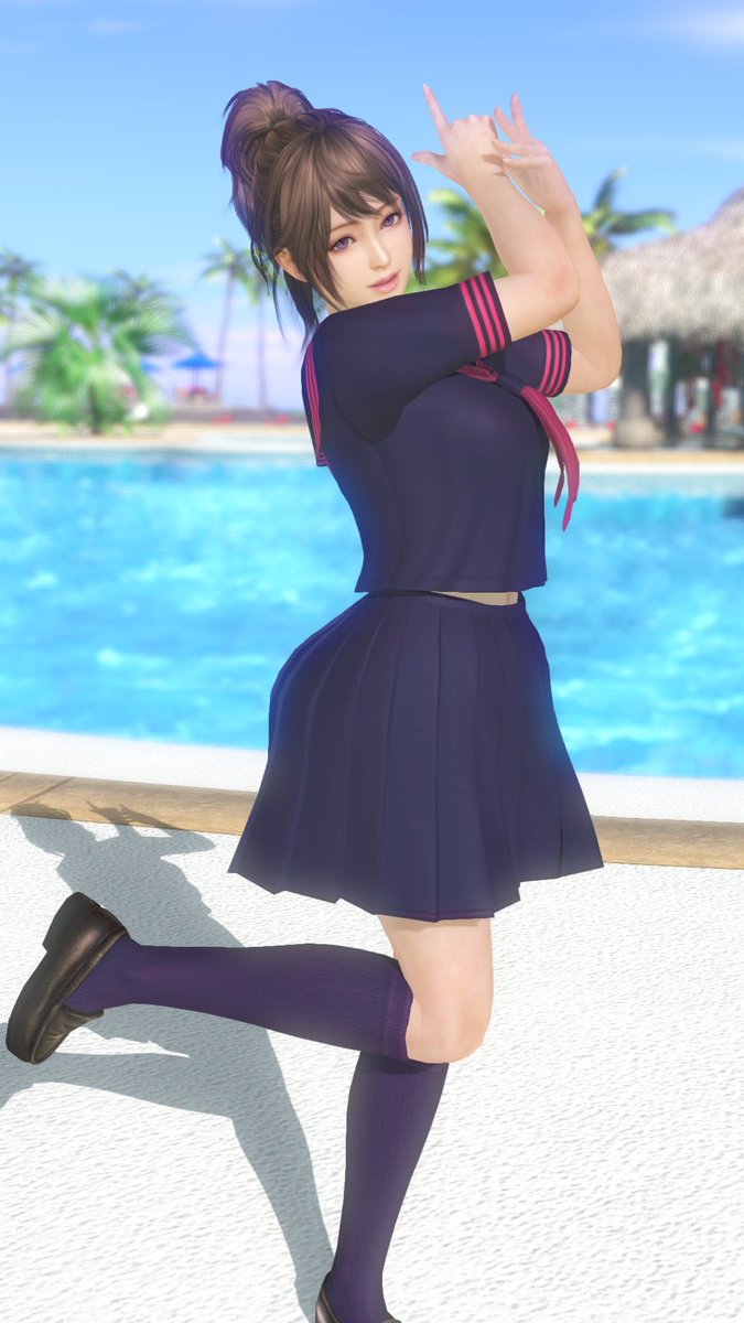 taichan181's tweet photo. 6周年楽しみ。スケバン刑事っぽいな。
 #DOAXVV6周年   #ブイブイ https://t.co/XslOYKIrsA
