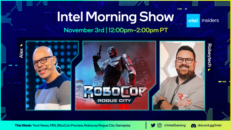 IntelGaming's tweet photo. Join us tomorrow for the #IntelDiscord Morning Show π
Alex and @robeytech are talking tech and gaming news, previewing BlizzCon 2023, and playing the new @RoboCopRC π€
With special guest @msiUSA!
π https://t.co/2FZWk0syCC
β° 12:00PM PT
π
November 3rd https://t.co/QAkNEFjeDa