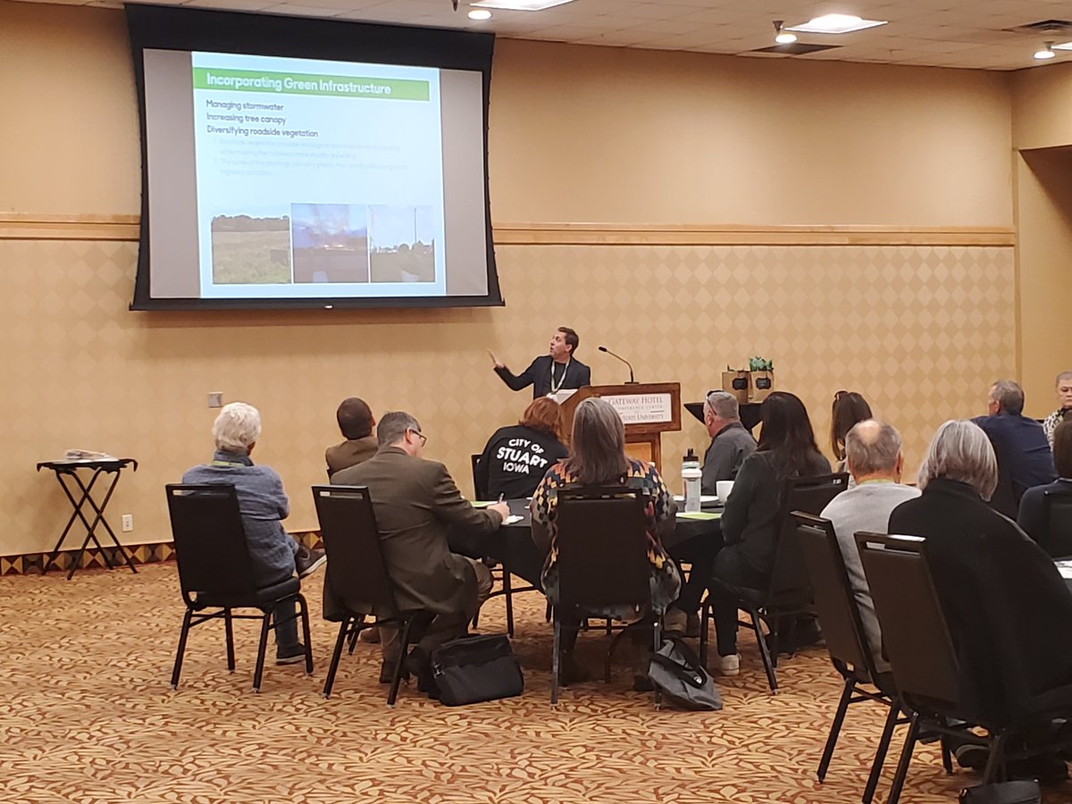 CommunityVisio2's tweet photo. Today at the ILR Annual Celebration, Studio Manager and Landscape Architect Chad Hunter explained "What is Transportation Design?" to committee members from the 2024 visioning communities. @ISUExtensionCED @Trees_Forever @iowadot #CommunityVisioning2024 https://t.co/b36QZwyS4a