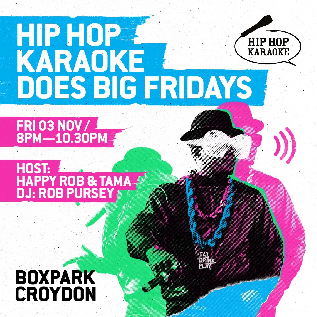 That’s right @hiphopkaraoke Does Big Fridays at the world famous @BoxparkCroydon 🔥🔥🔥🔥🔥🔥🔥🔥🔥🔥 Join us tomorrow for fun, games, and YOU on stage in the main space 🎤🙏
